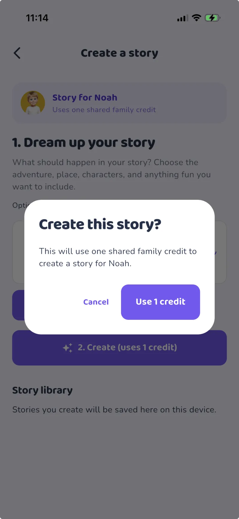 Create a story screen